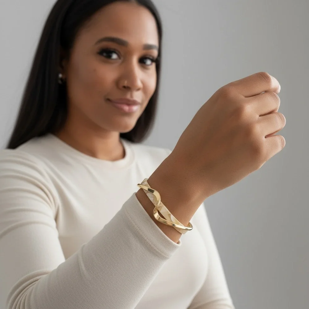 CUTE GOLD CUFF BANGLE BRACELET